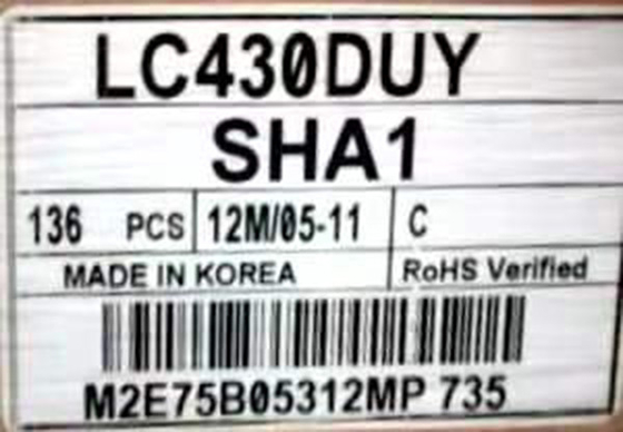 Lg 43 Inch Tv Panel RGB Curved 1920X1080 12V LC430DUY-SHA1